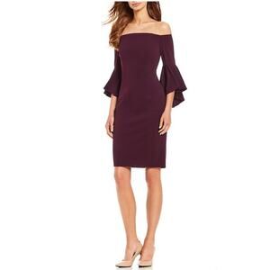 Calvin Klein Strapless Dress in Deep Purple